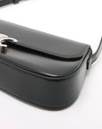 Pre-Loved Triomphe Shoulder Bag Leather with Silver Hardware, Black