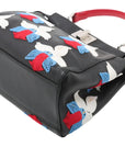 Pre-Loved Peekaboo Handbag Floral Leather Mini with Silver Hardware, Black