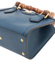 Pre-Loved Diana Bamboo Tote Leather Mini with Gold Hardware, Blue
