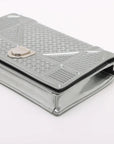 Pre-Loved Diorama Wallet on Chain Crossbody Bag Cannage Micro-Cannage Leather Small with Silver Hardware, Silver