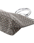 Pre-Loved Saint Louis Tote Goyardine Chevron Coated Canvas GM with Silver Hardware, Black/Brown