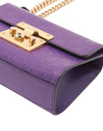 Pre-Loved Padlock Shoulder Bag Monogram Leather Mini with Gold Hardware, Purple