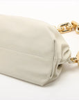 Pre-Loved The Chain Pouch Shoulder Bag Leather with Gold Hardware, Ivory