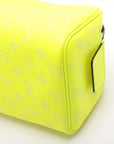Pre-Loved Dopp Kit Pochette Monogram Coated Canvas with Silver Hardware, Neon Yellow