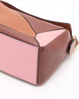 Pre-Loved Puzzle Handbag Colorblock Leather Small with Gold Hardware, Tan, Brown, and Pink