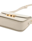 Pre-Loved Triomphe Shoulder Bag Leather Teen with Gold Hardware, White