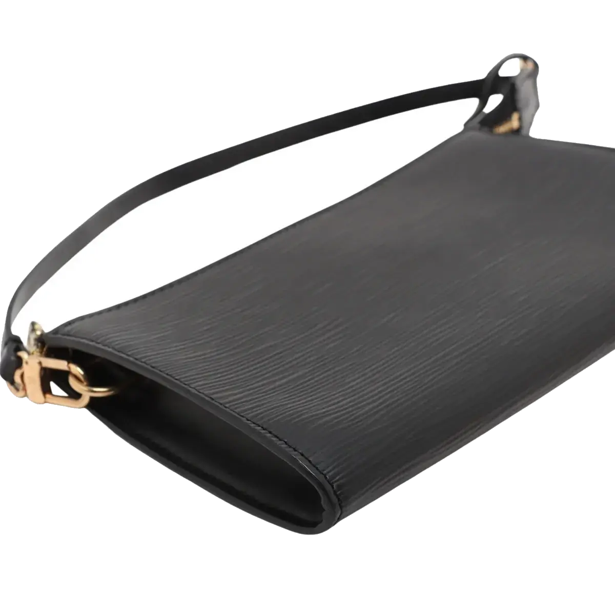 Pre-Loved Pochette Accessoires Pochette Leather with Gold Hardware, Black