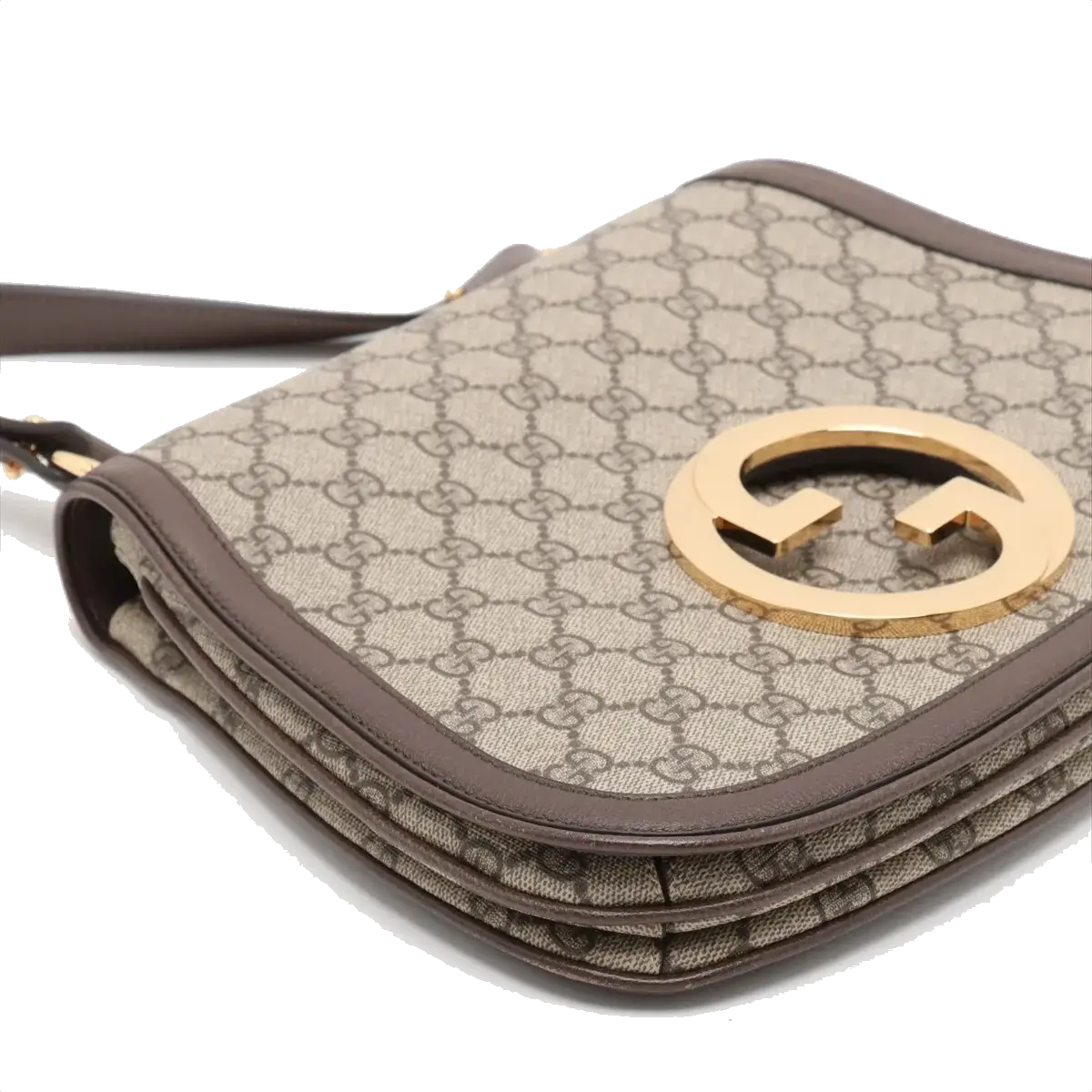 Pre-Loved Blondie Shoulder Bag GG Supreme Coated Canvas with Gold Hardware, Beige/Ebony