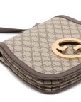 Pre-Loved Blondie Shoulder Bag GG Supreme Coated Canvas with Gold Hardware, Beige/Ebony