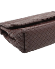 Pre-Loved Olimpia Crossbody Bag Intrecciato Leather Baby with Aged Gold Hardware, Burgundy