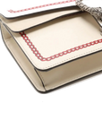 Pre-Loved Dionysus Shoulder Bag Dragon Print Leather Small with Aged Silver Hardware, Ivory