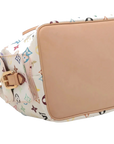 Pre-Loved Petit Noé Shoulder Bag Monogram Multicolore Coated Canvas Petit with Gold Hardware, White Multicolor