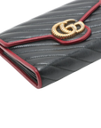 Pre-Loved GG Marmont Torchon Wallet on Chain Crossbody Bag Quilted Leather Mini with Gold Hardware, Black