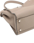 Pre-Loved Peekaboo Handbag Leather Regular with Silver Hardware, Taupe