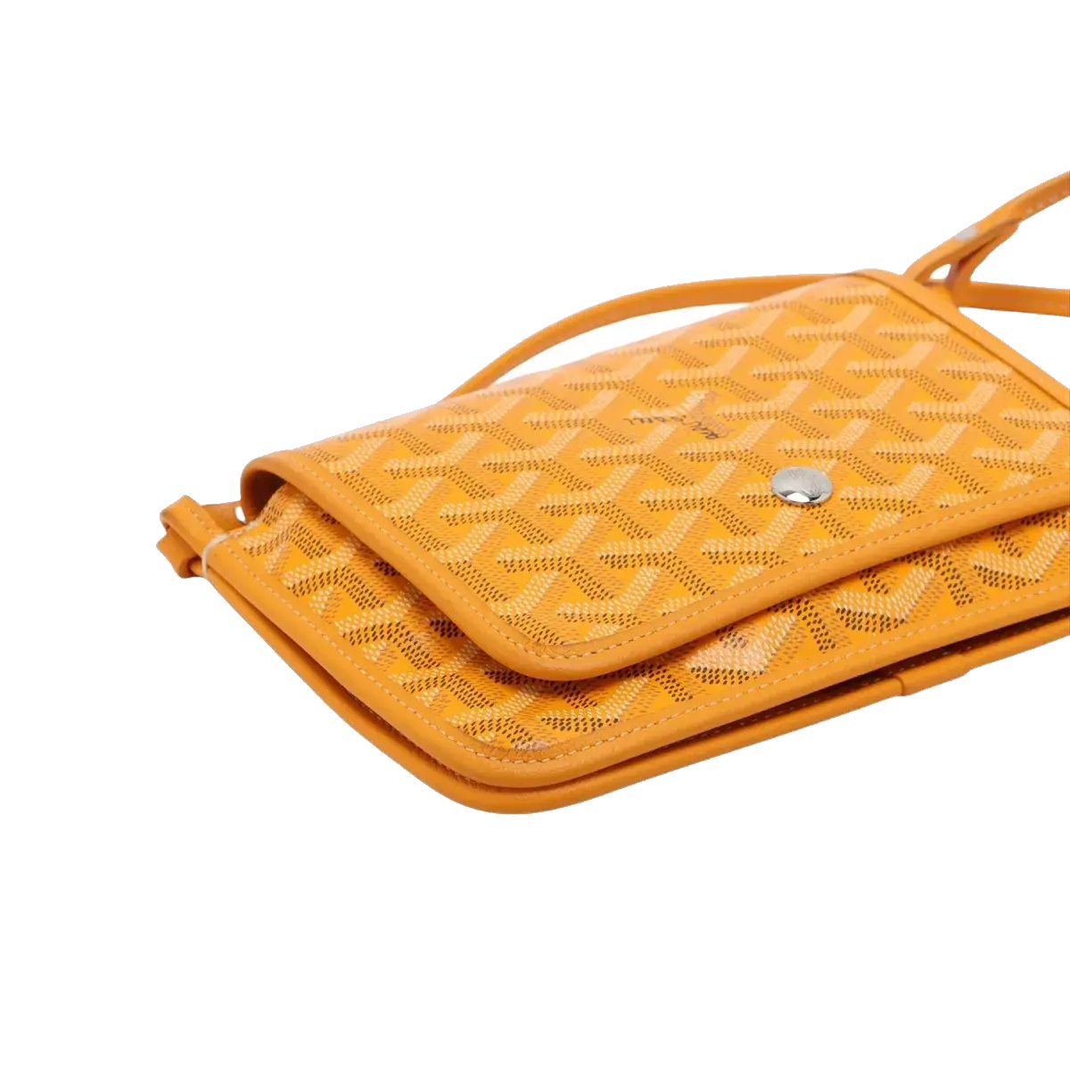 Pre-Loved Plumet Crossbody Bag Goyardine Coated Canvas with Silver Hardware, Yellow