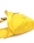 Pre-Loved Padded Nylon Triangle Sling Sling Bag Nylon with Silver Hardware, Yellow