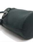 Pre-Loved Big Bag Bucket Bucket Bag Leather Nano with Silver Hardware, Dark Green