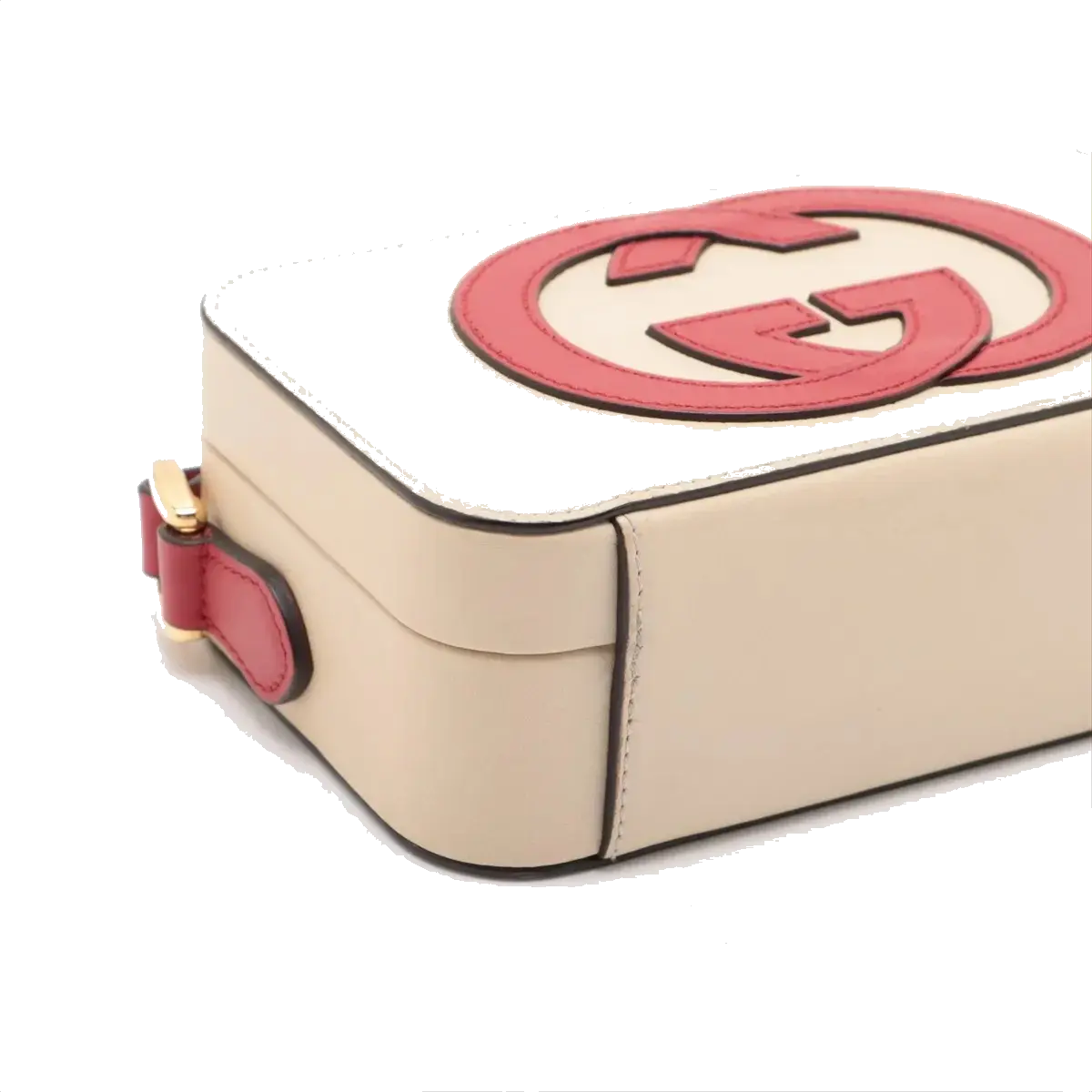 Pre-Loved Interlocking G Crossbody Bag Leather Mini with Gold Hardware, Cream