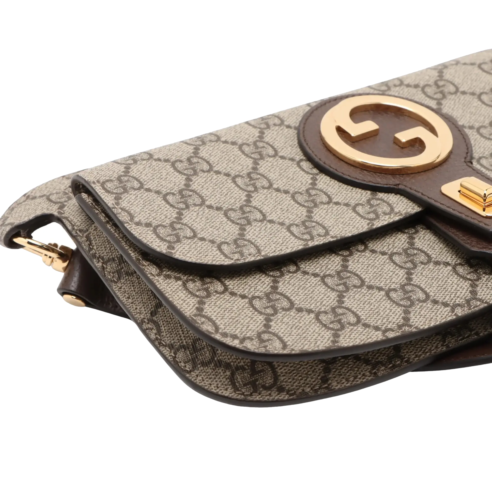 Pre-Loved Blondie Shoulder Bag Monogram Coated Canvas with Gold Hardware, Beige Ebony