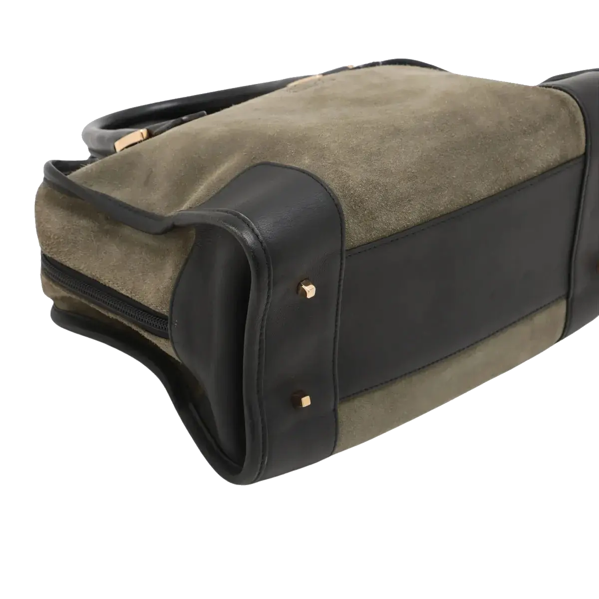 Pre-Loved Amazona Handbag Suede 28 with Gold Hardware, Olive Green