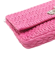 Pre-Loved Crystal Matelassé Shoulder Bag Matelassé Leather with Silver Hardware, Pink