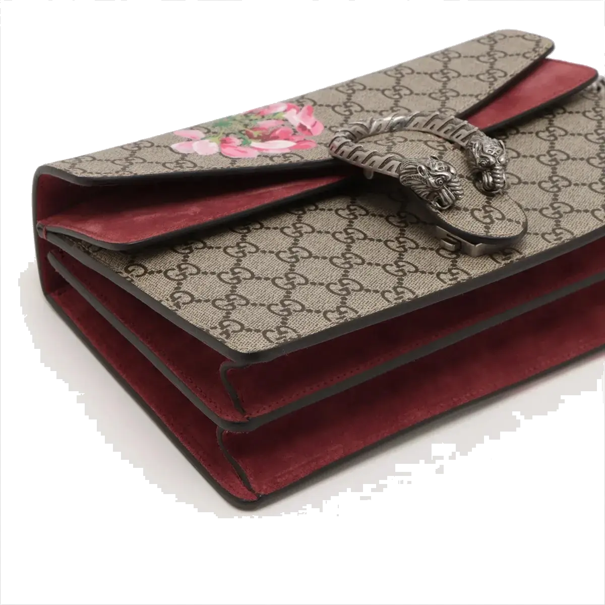 Pre-Loved Dionysus Blooms Shoulder Bag Monogram Coated Canvas Small with Aged Silver Hardware, Beige Ebony