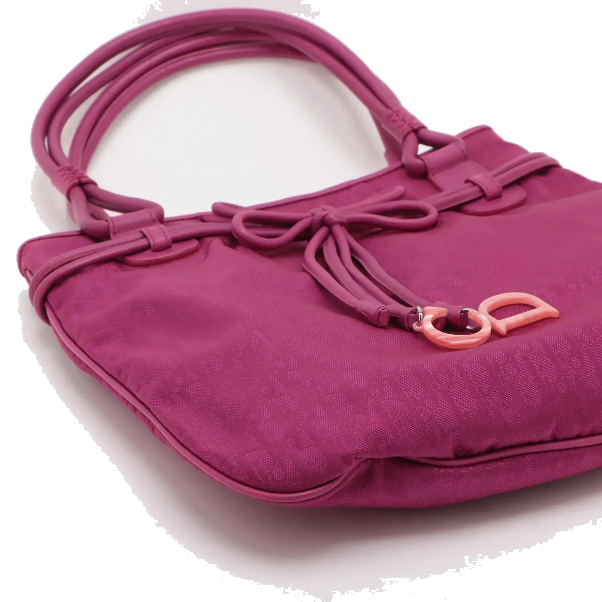 Pre-Loved Diorissimo Tote Oblique Coated Canvas with Silver Hardware, Magenta