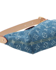 Pre-Loved Baggy PM Pochette Monogram Denim PM with Gold Hardware, Blue