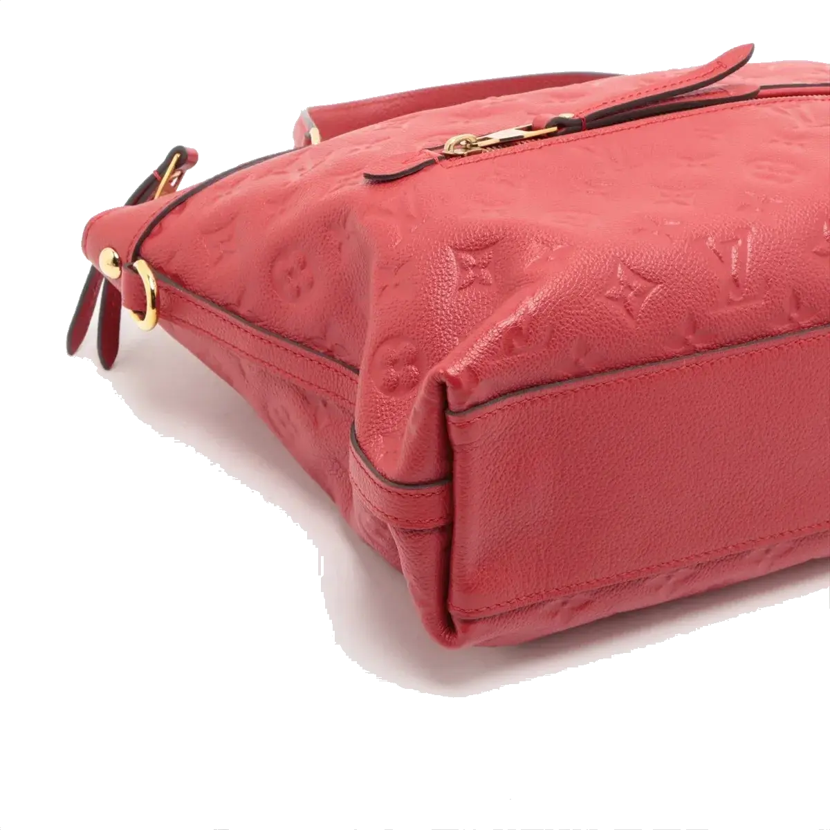 Pre-Loved Mazarine Handbag Monogram Leather MM with Gold Hardware, Red