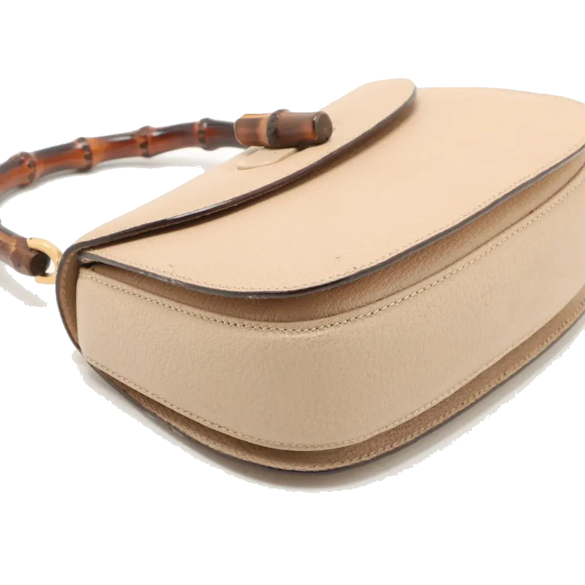 Pre-Loved Bamboo Handbag Leather with Gold Hardware, Beige