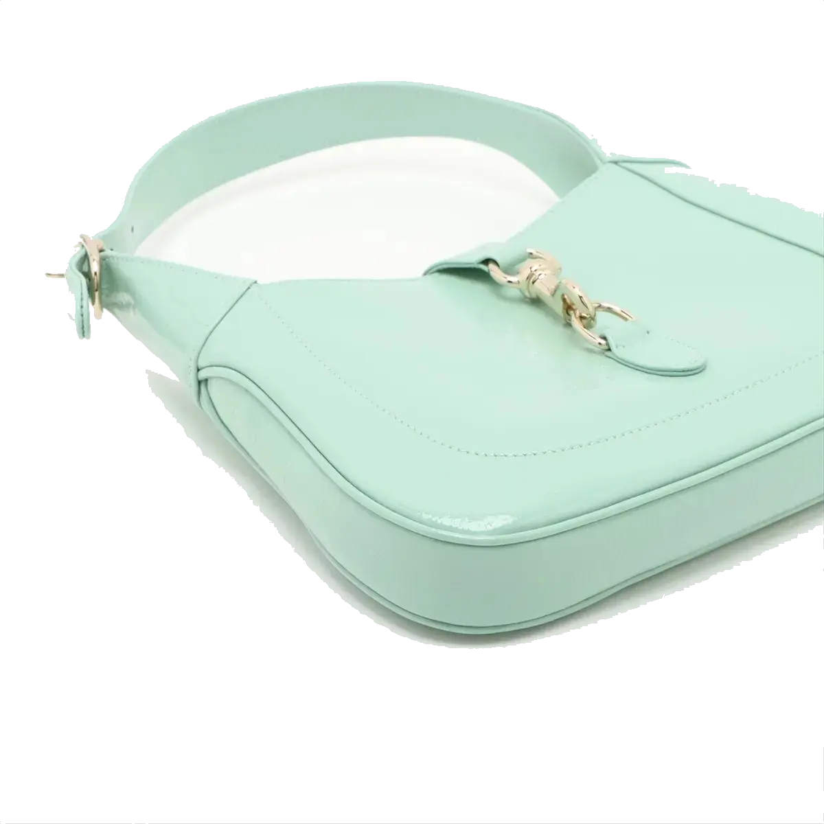 Pre-Loved Jackie Shoulder Bag Leather Small with Gold Hardware, Mint Green