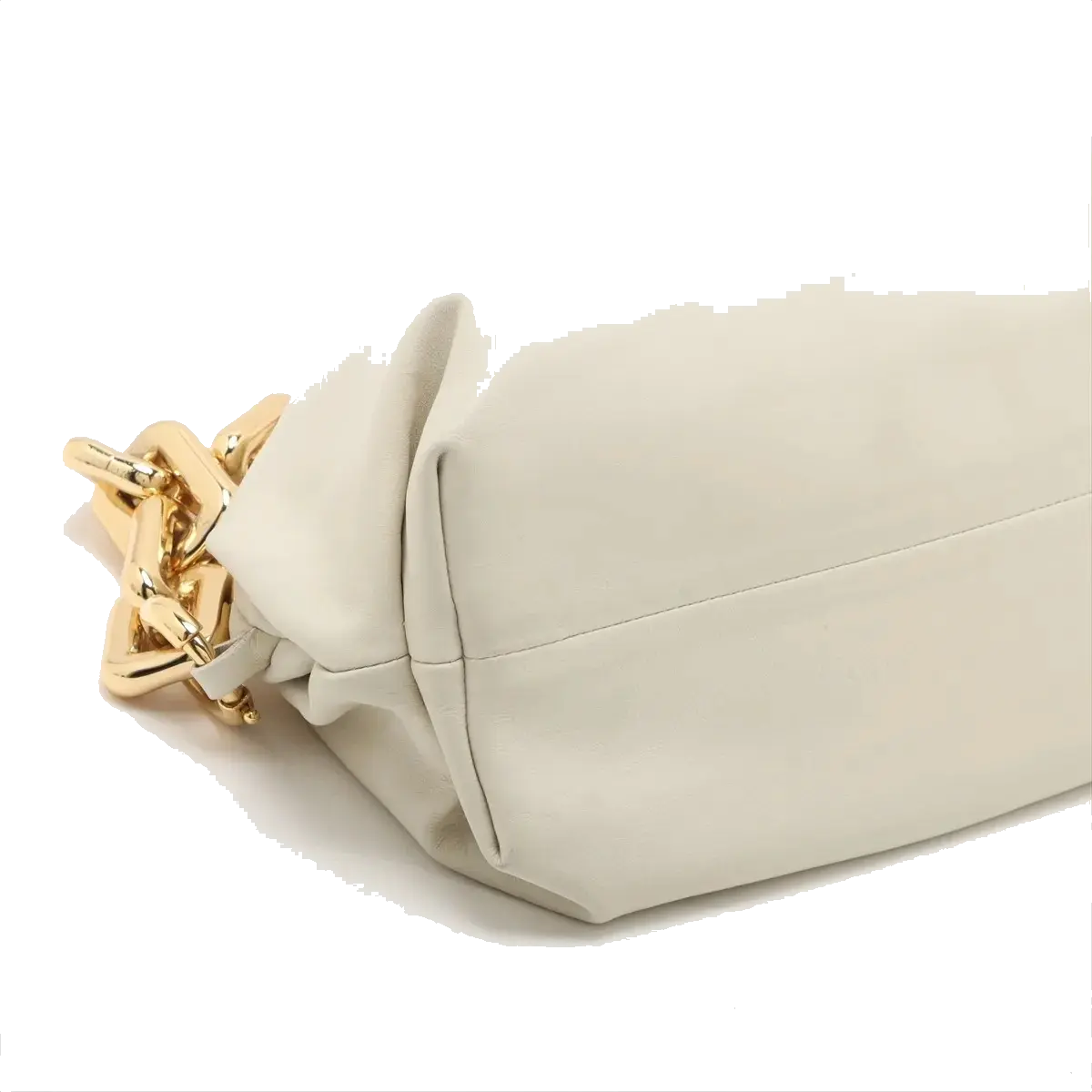 Pre-Loved The Chain Pouch Shoulder Bag Leather with Gold Hardware, Ivory