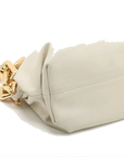 Pre-Loved The Chain Pouch Shoulder Bag Leather with Gold Hardware, Ivory