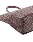 Pre-Loved Anjou Tote Goyardine Chevron Coated Canvas PM with Silver Hardware, Burgundy