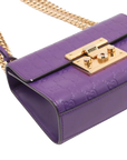 Pre-Loved Padlock Shoulder Bag Monogram Leather Mini with Gold Hardware, Purple
