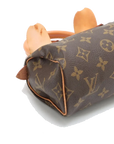 Pre-Loved Mini Speedy Handbag Monogram Coated Canvas Mini with Gold Hardware, Brown