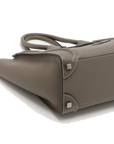 Pre-Loved Luggage Tote Leather Micro with Silver Hardware, Taupe