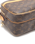 Pre-Loved Reporter PM Crossbody Bag Monogram Coated Canvas PM with Gold Hardware, Brown