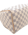 Pre-Loved Speedy Handbag Damier Coated Canvas 25 with Gold Hardware, Cream