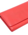 Pre-Loved Wallet on Strap Crossbody Bag Leather with Gold Hardware, Red
