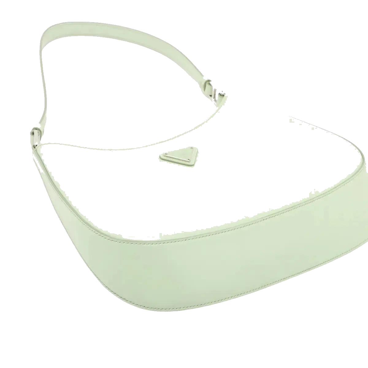 Pre-Loved Cleo Shoulder Bag Leather Small with Silver Hardware, Light Green