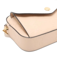 Pre-Loved GG Embossed Mini Chain Camera Bag Crossbody Bag Monogram Leather Mini with Gold Hardware, Beige