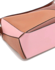 Pre-Loved Puzzle Handbag Colorblock Leather Small with Gold Hardware, Tan, Brown, and Pink