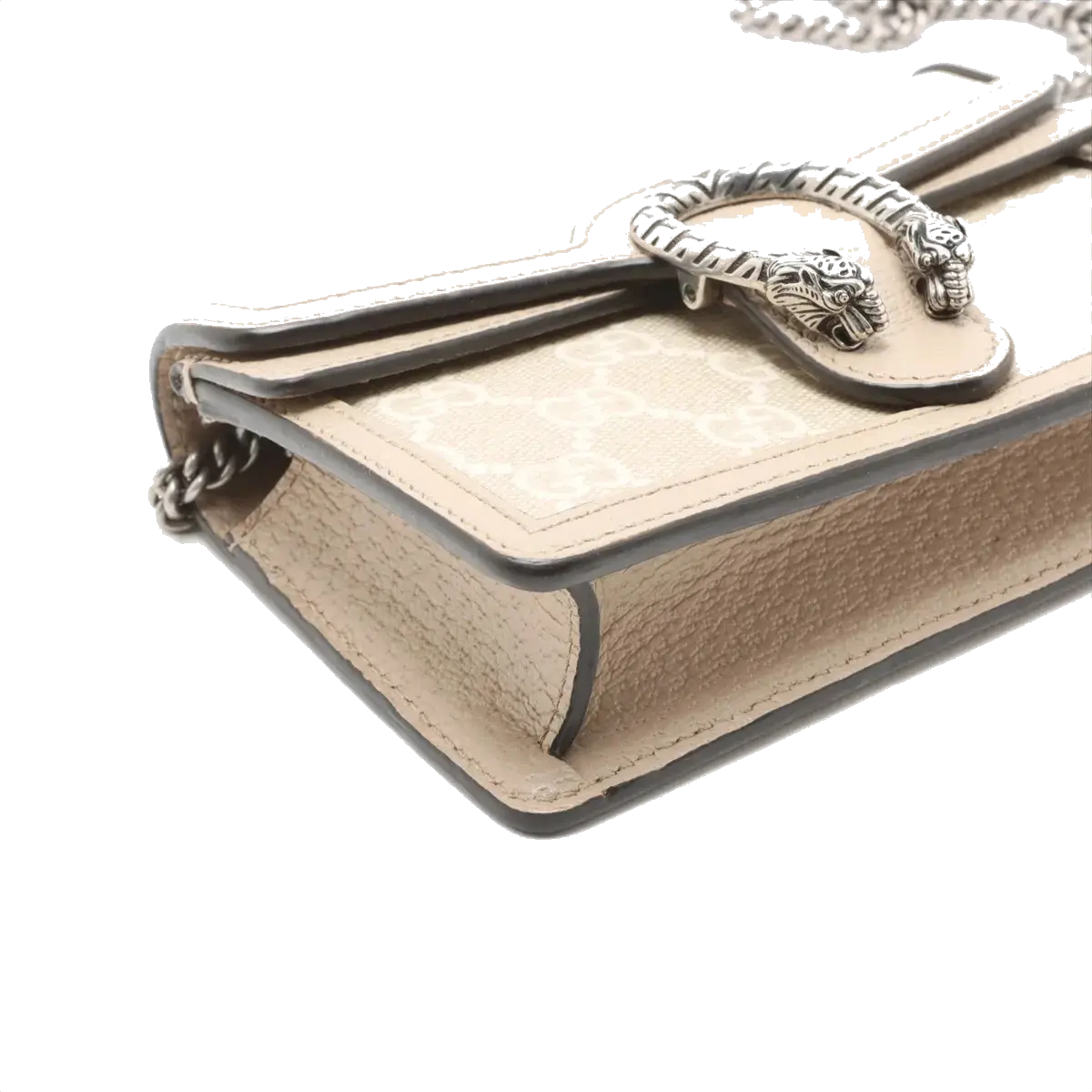 Pre-Loved Dionysus Crossbody Bag Monogram Coated Canvas Super Mini with Silver Hardware, Beige