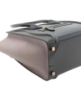 Pre-Loved Luggage Tote Leather Micro with Gold Hardware, Black and Grey