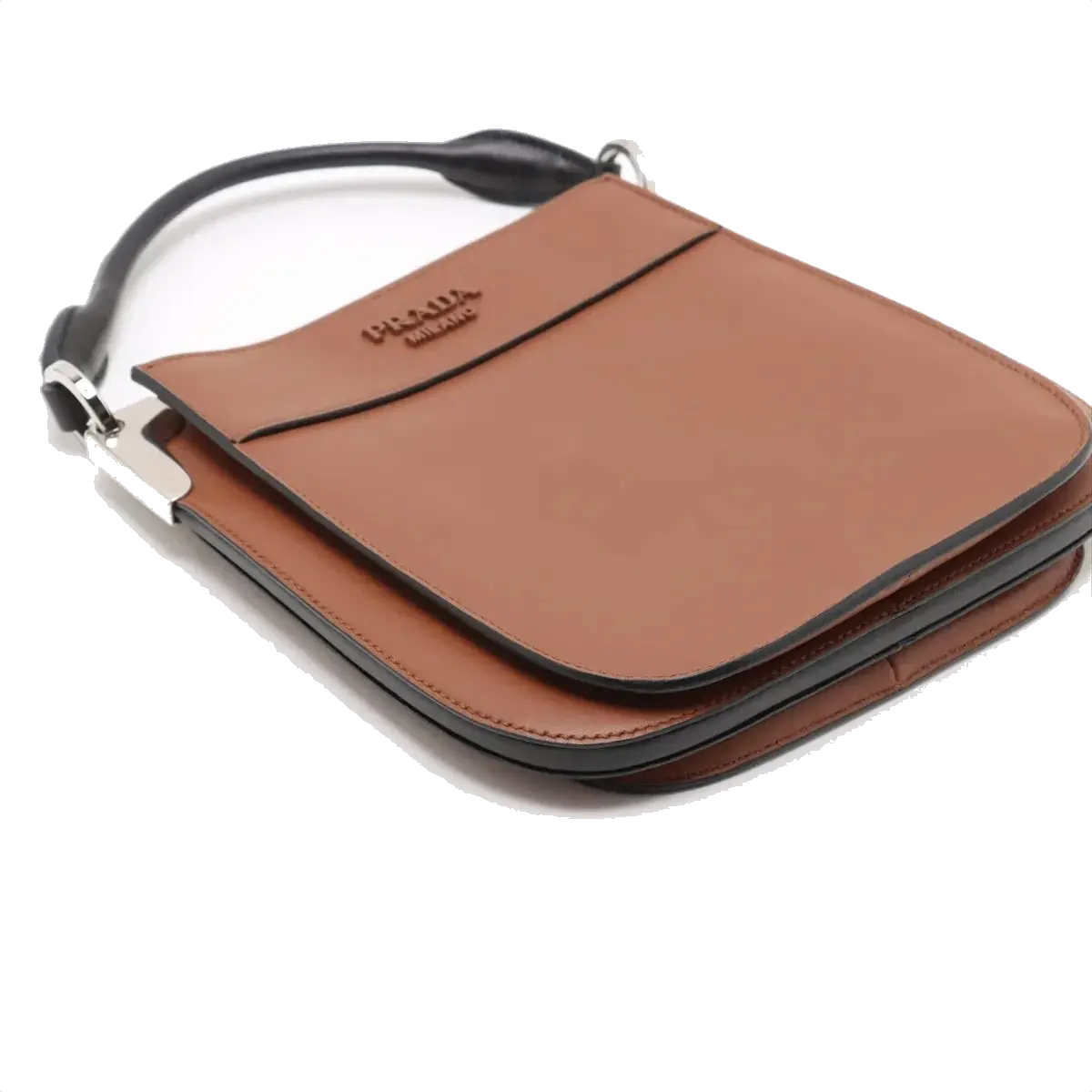 Pre-Loved Margit Handbag Leather Small with Silver Hardware, Brown