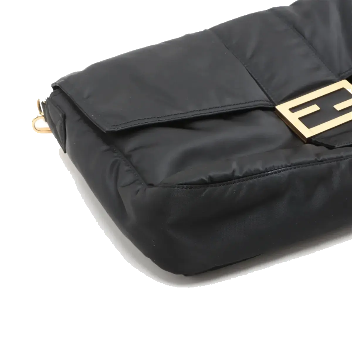 Pre-Loved Mamma Baguette (Fendi x Porter) Shoulder Bag Nylon Large with Gold Hardware, Black
