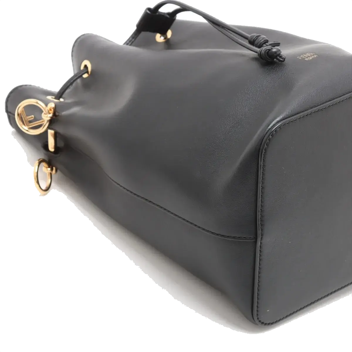 Pre-Loved Mon Tresor Bucket Bag Leather Small with Gold Hardware, Black