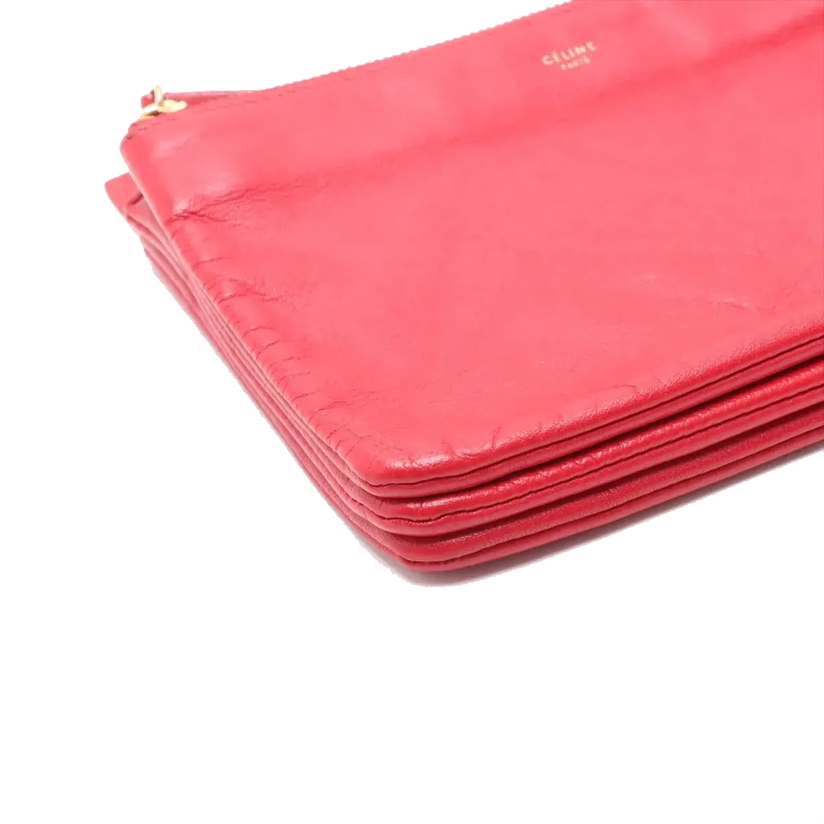 Pre-Loved Trio Crossbody Bag Leather Small with Gold Hardware, Pink