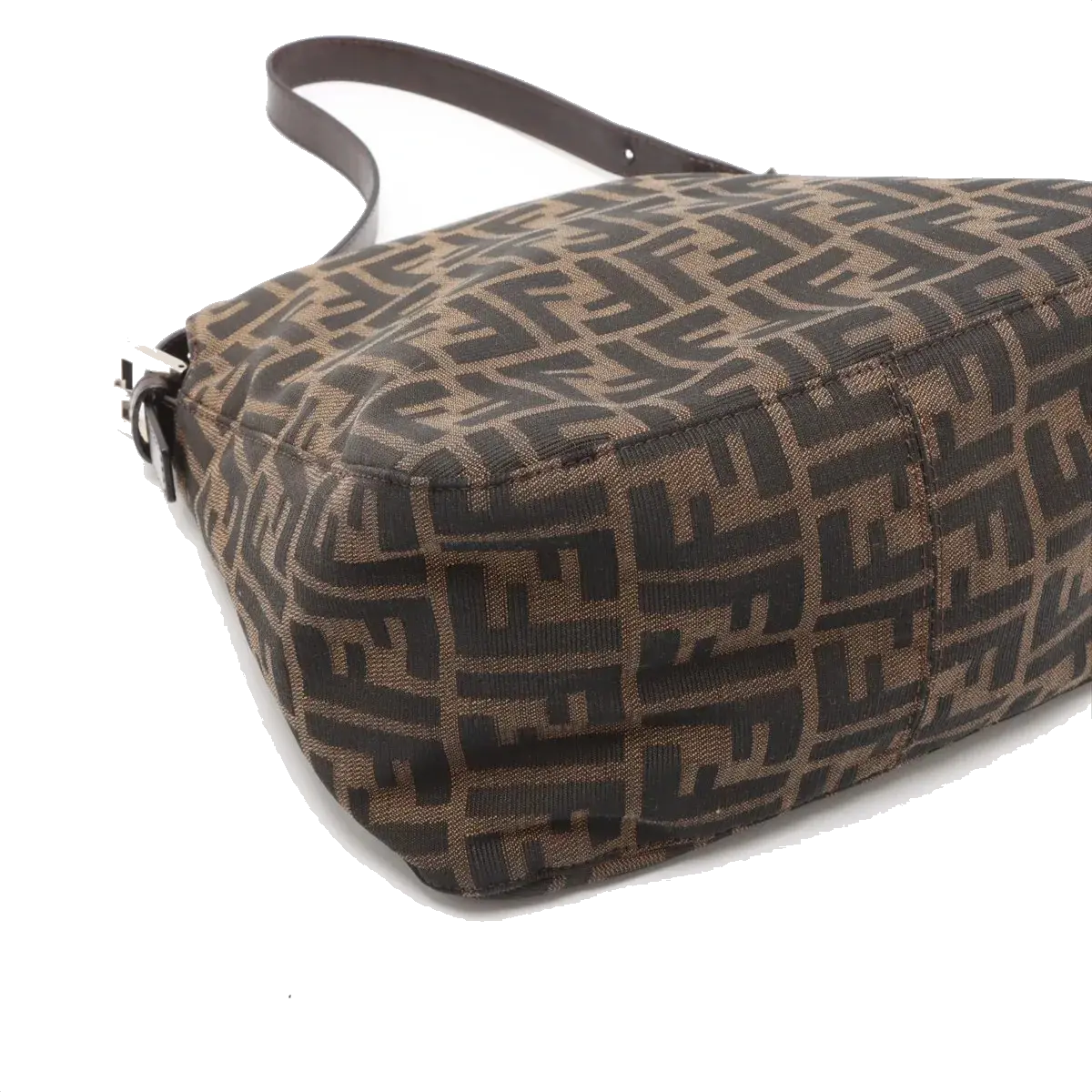 Pre-Loved Mamma Baguette Shoulder Bag Zucca Coated Canvas with Silver Hardware, Brown
